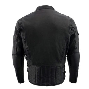 Leather Men's Side Lace Vented Black Leather