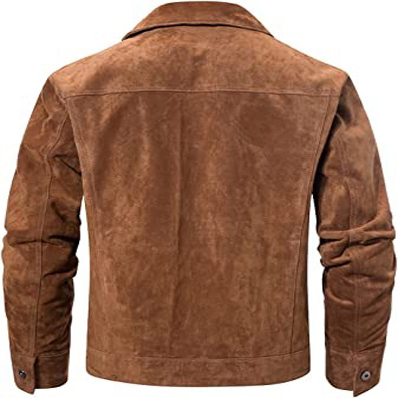 Men's Suede Leather Jacket Trucker Coat