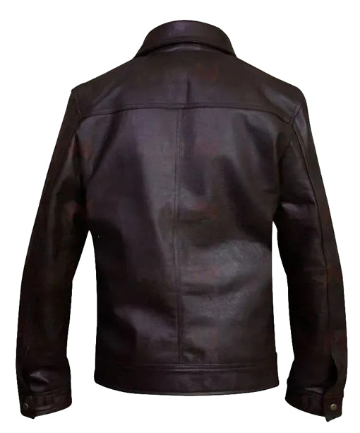 Looking Glass Watchmen Brown  Faux Leather Jacket
