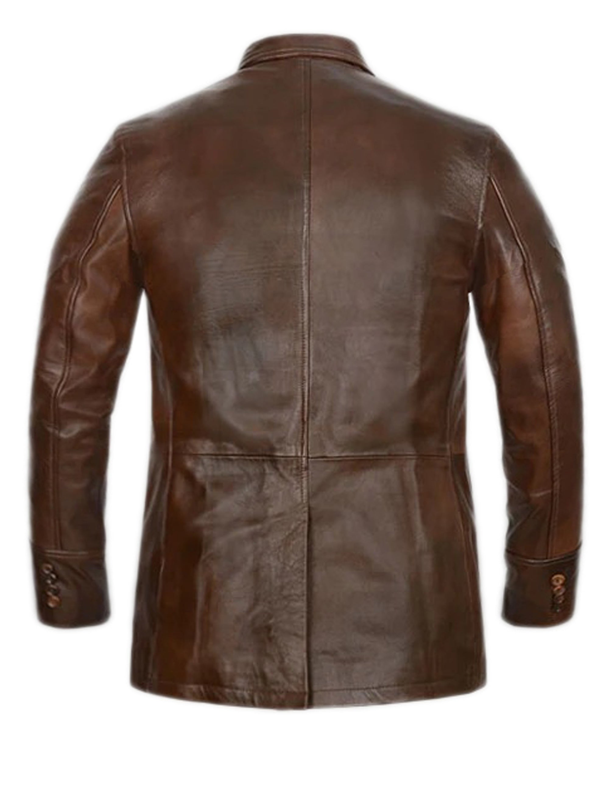 Antique Waxed Classic Sheepskin Leather Blazer Men