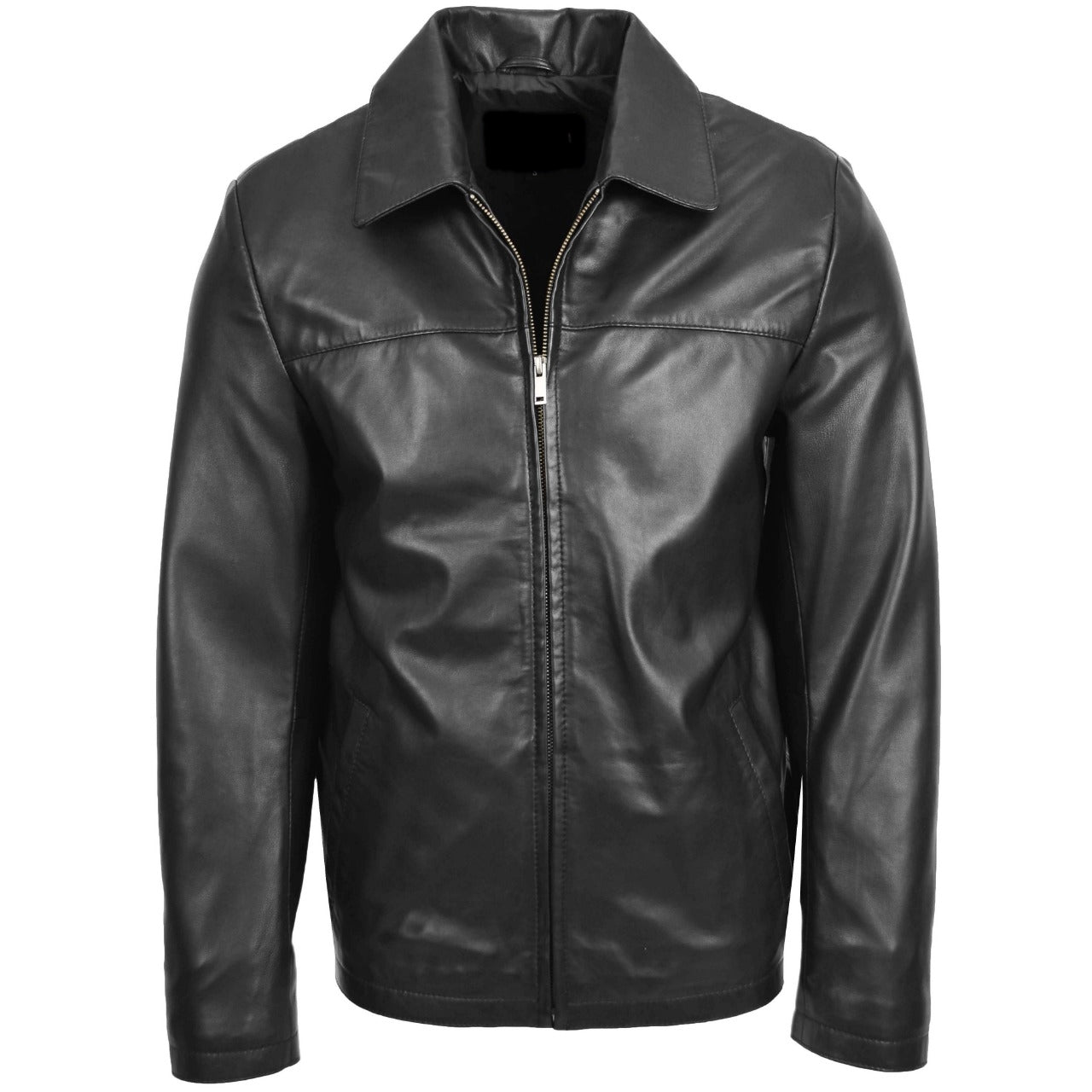 Black Real Leather Jacket Men