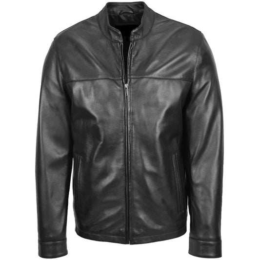 Black Sheepskin Real Leather Jacket Men
