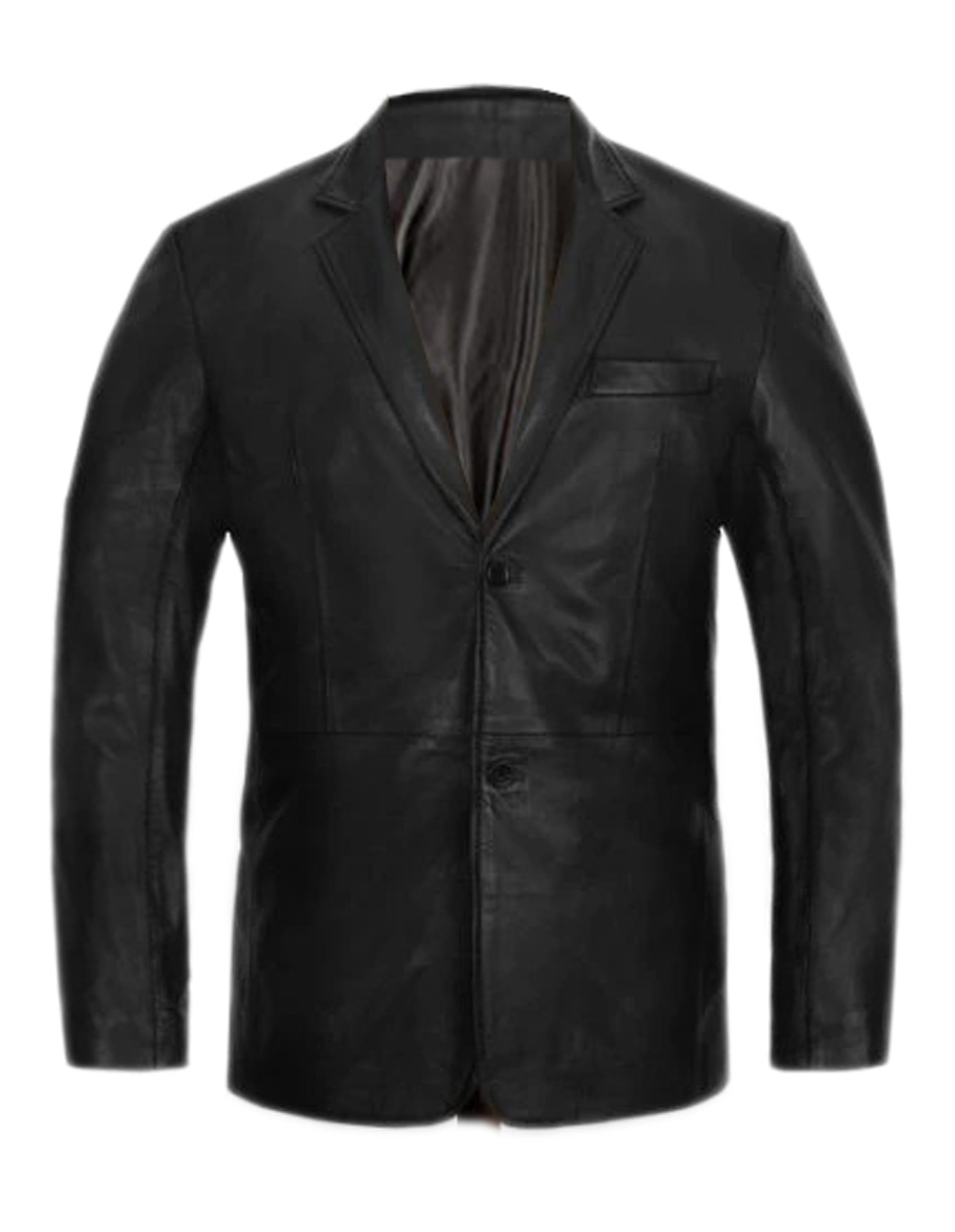 Black Sheepskin Leather Blazer For Men