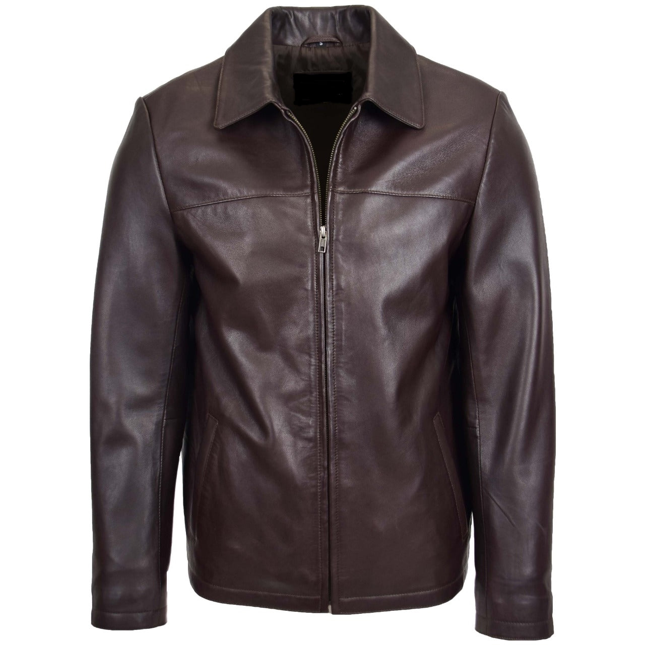 Brown Real Leather Jacket Men