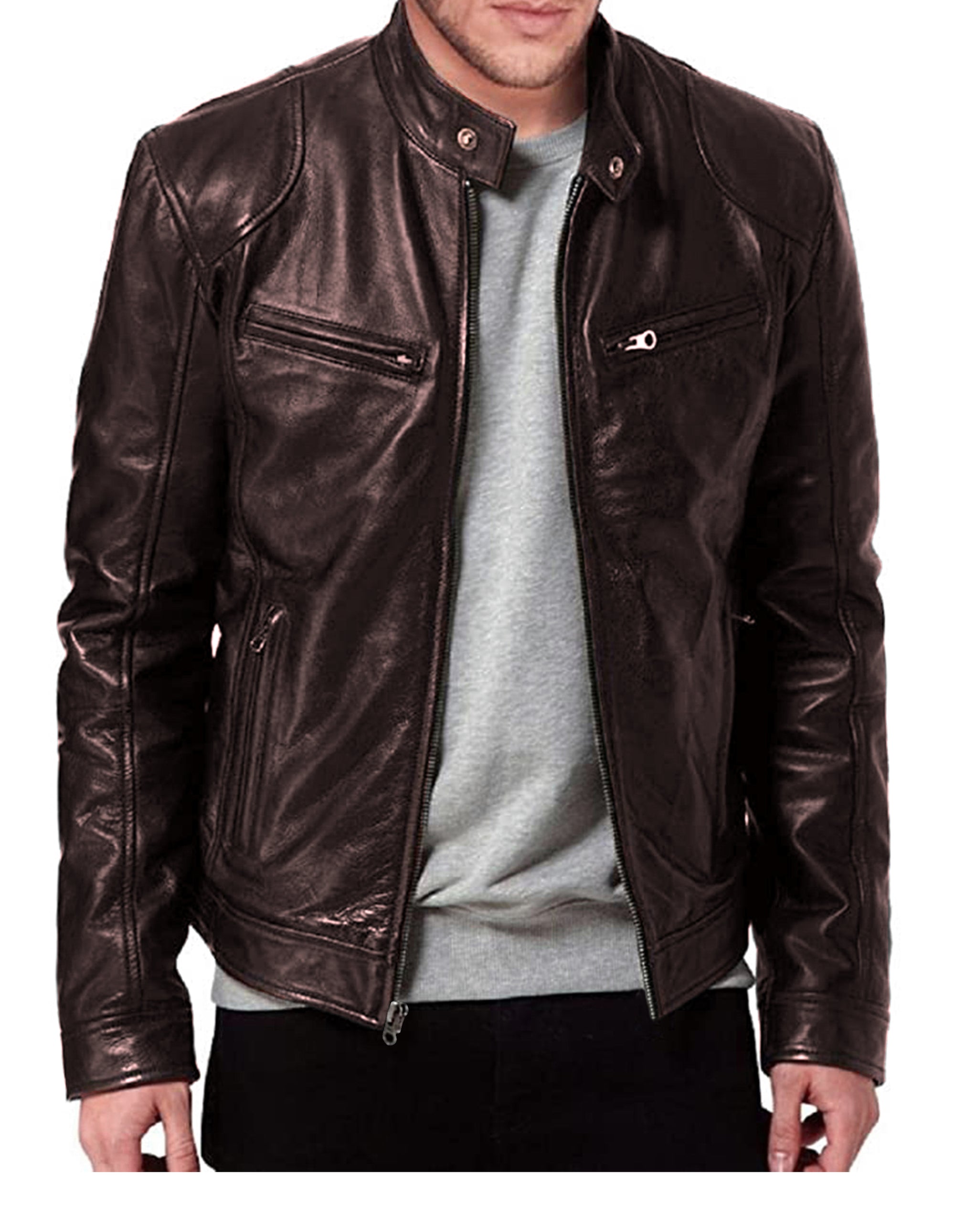Brown Leather Jacket Men