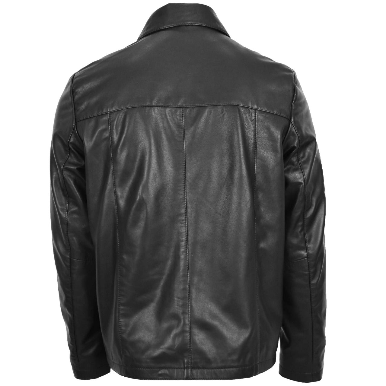 Black Real Leather Jacket Men