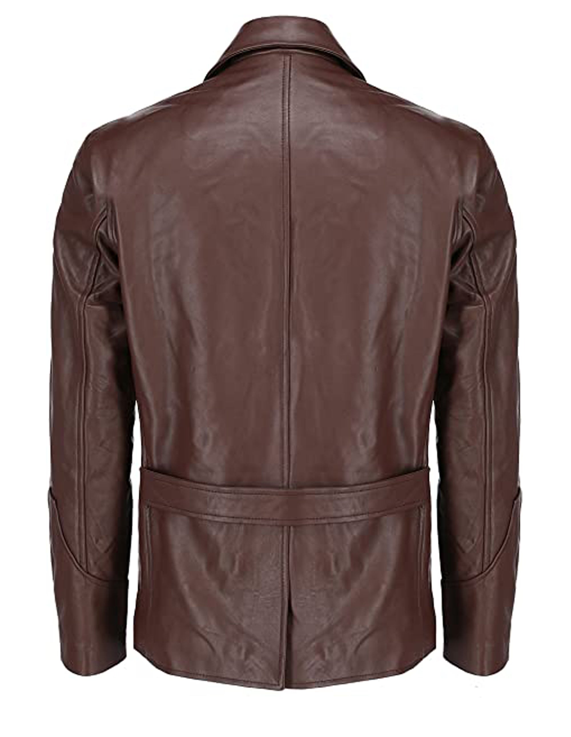 Dark Brown Leather Blazer For Men