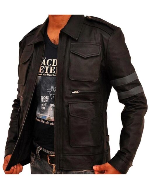 Men's Leather Jacket Resident Evil Leon Scott Kennedy Men's Pu