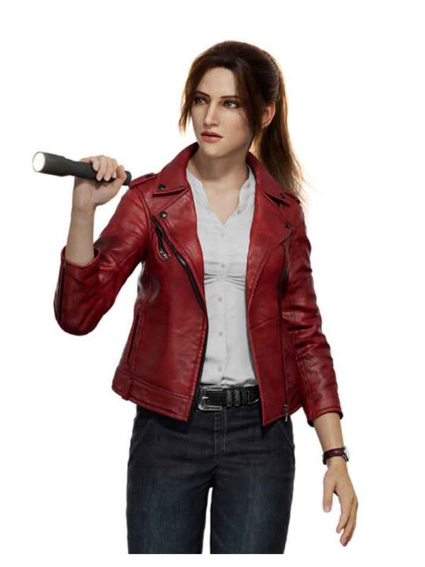 Gaming Jackets Resident Evil Infinite Darkness Claire Redfield Red Faux Leather Jacket