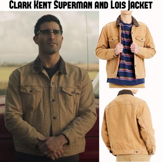 Superman and Lois Clark Kent Brown Cotton Jacket