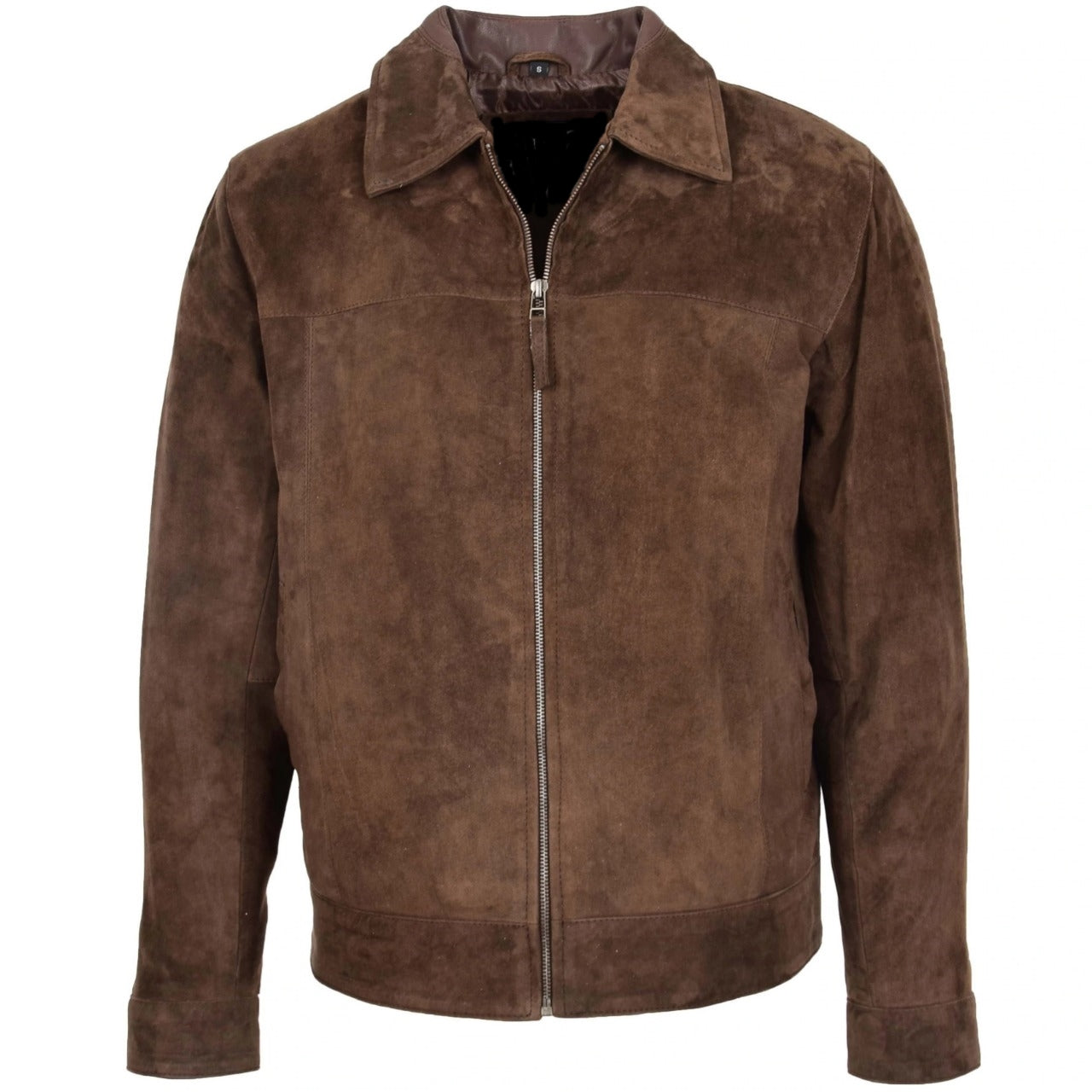 Dark Brown Suede Leather Jacket Men