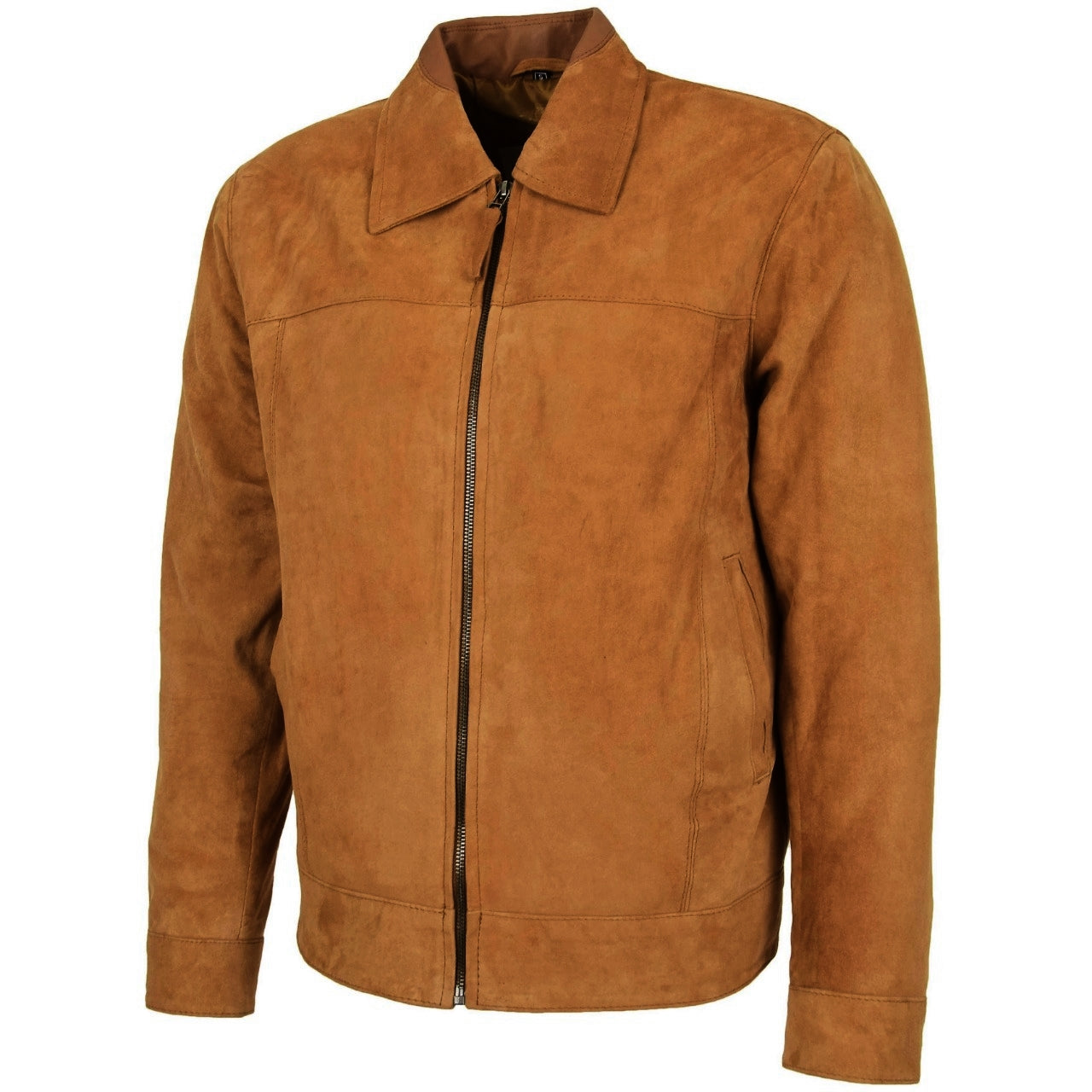 Men's Brown Suede Sheepskin Leather Jacket