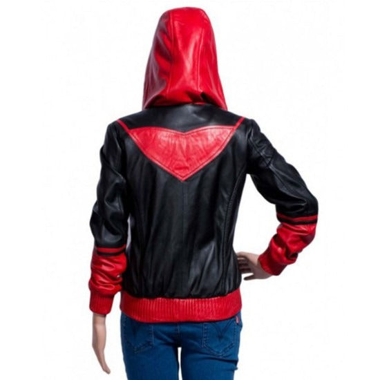 KATHERINE KANE BATWOMAN HOODIE FAUX LEATHER JACKET
