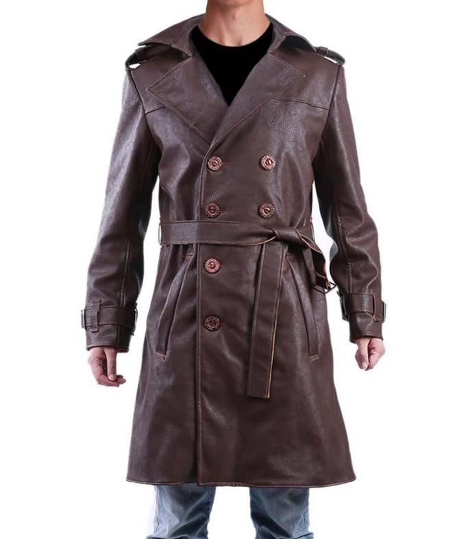 Rorschach Watchmen Double Breasted Brown Leather Coat