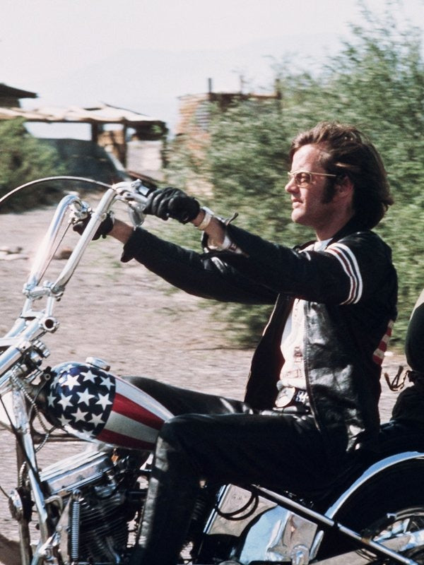Easy Rider Captain America Motorcycle Real Leather Jacket