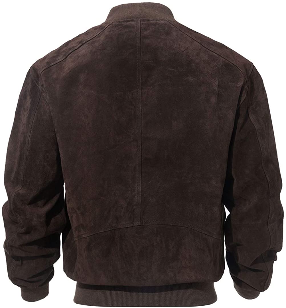 Men's Baseball Leather Jacket Vintage bomber Suede Jackets