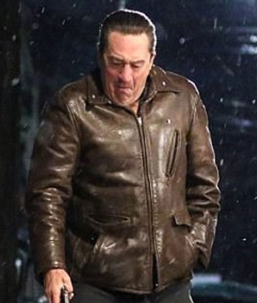 Frank Sheeran The Irishman Brow Real leather Jacket