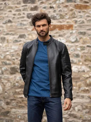 Sergio Leather Jacket in Black