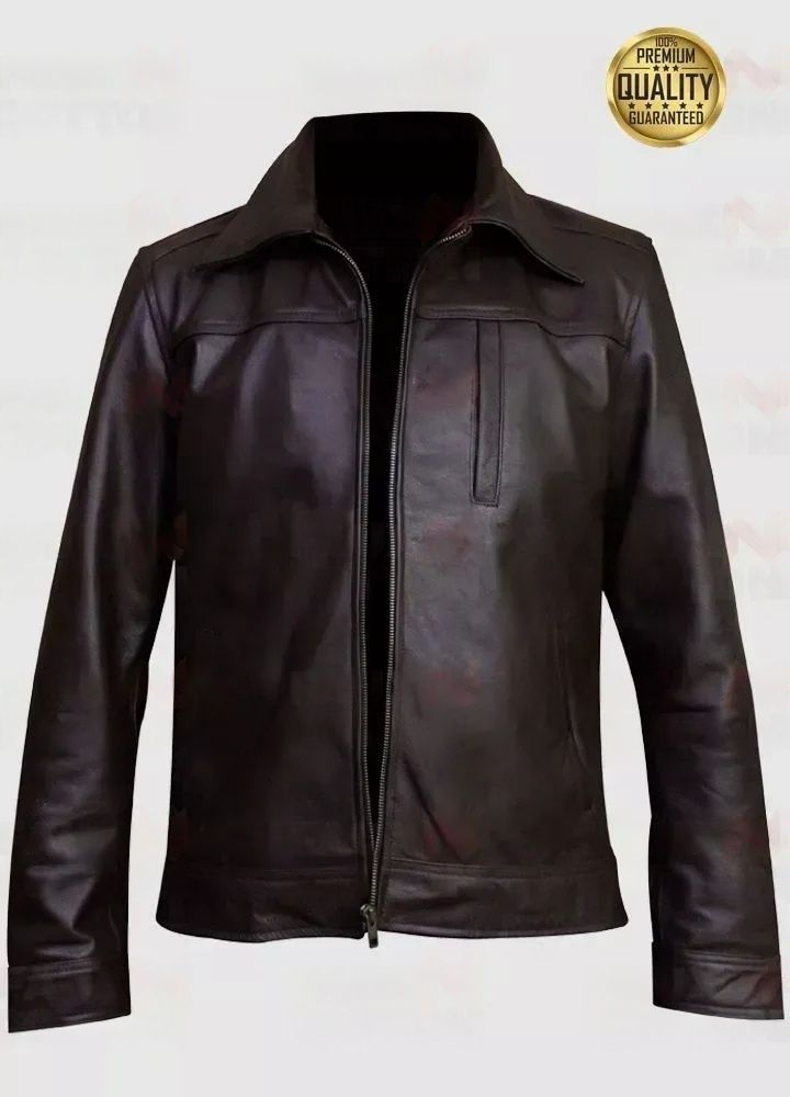 Looking Glass Watchmen Brown Real  Leather Jacket