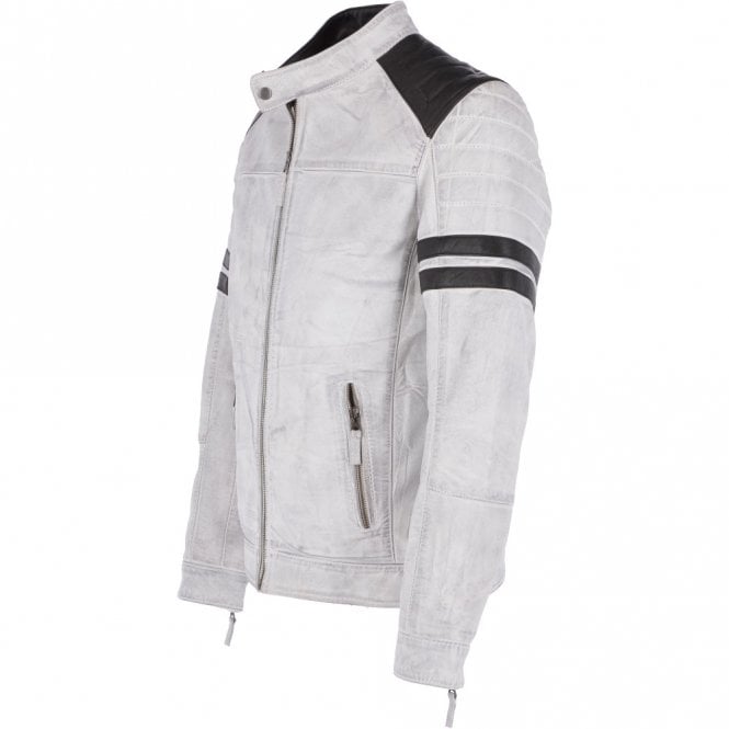 Leather Faux Biker Jacket White : Brody