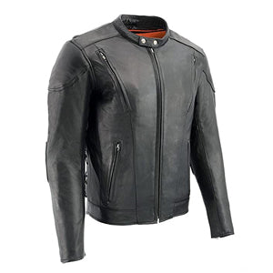 Leather Men's Side Lace Vented Black Leather