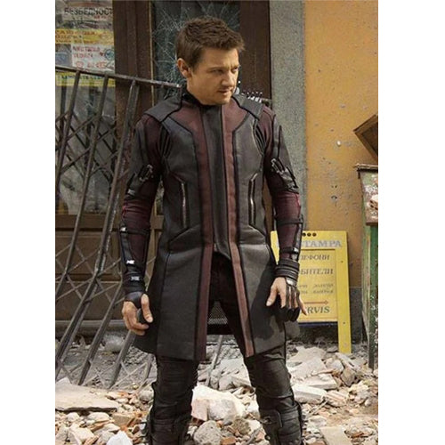 Avenger Age of Ultron Jeremy Renner  PU Leather Coat