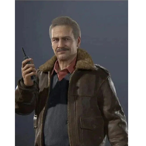 Victor Sullivan Uncharted 4 Brown Bomber Leather Jacket