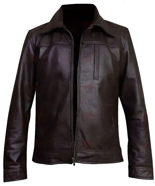 Looking Glass Watchmen Brown  Faux Leather Jacket