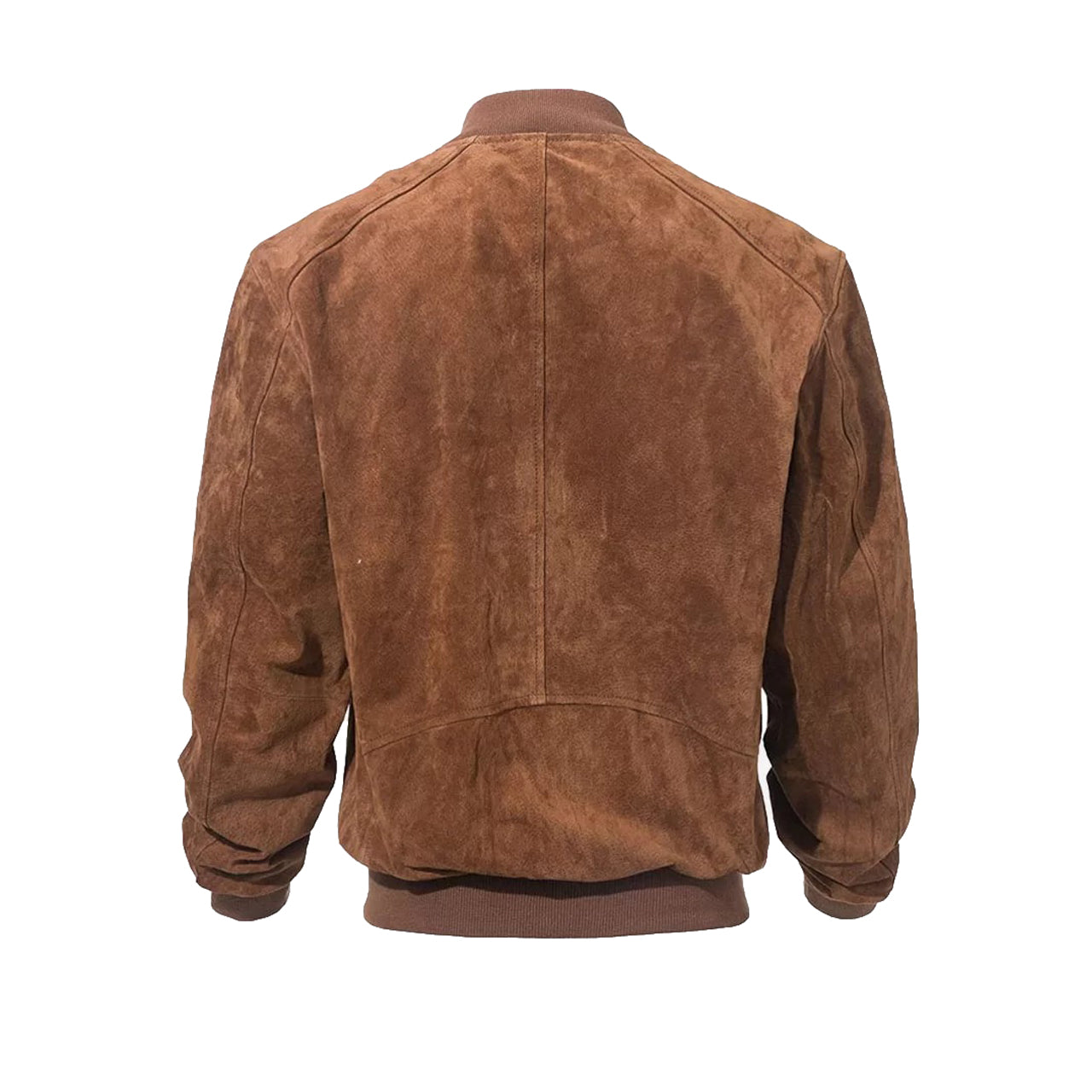 Men's Leather Baseball Bomber Jacket Vintage Suede