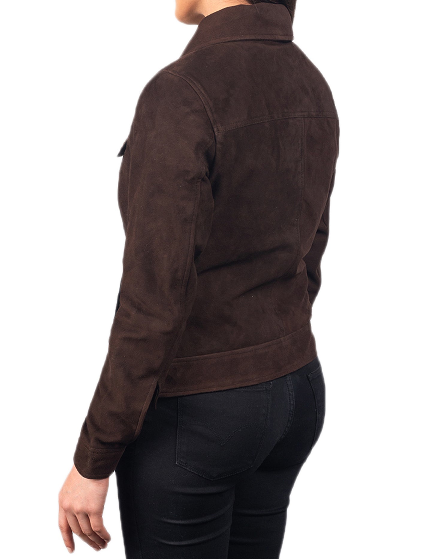 Brown Suede Leather Jacket For Women