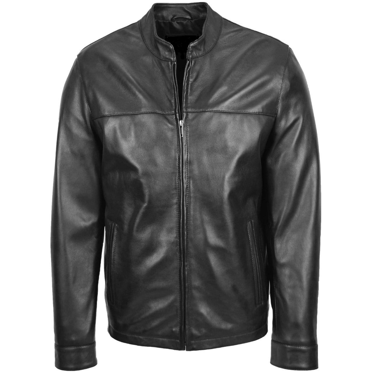 Black Sheepskin Real Leather Jacket Men