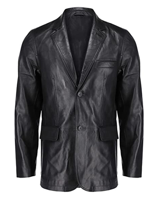 Genuine Leather Blazer Men