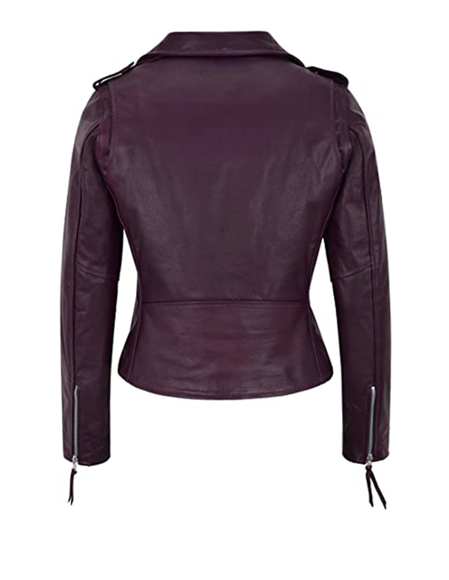 Women's Purple Biker Motorcycle Sheepskin Leather Jacket