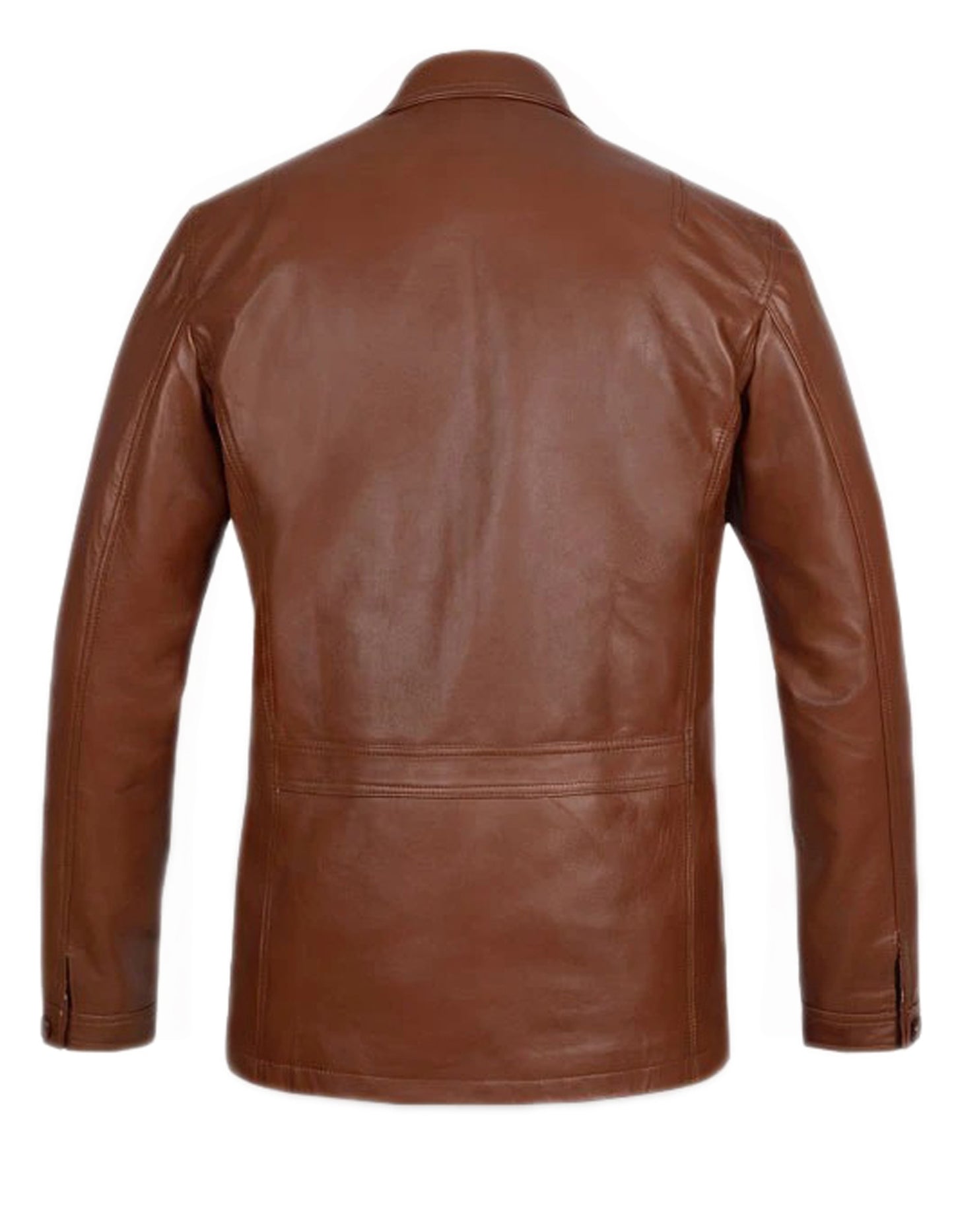 Brown Vintage Waxed Mens Classic Sheepskin Leather Blazer