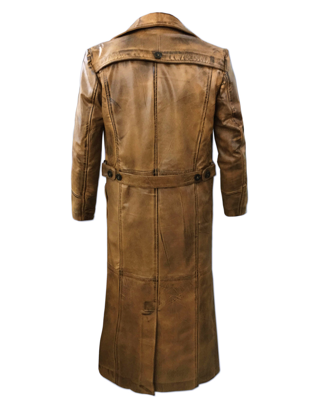 Leather Duster Trench Coat for Men, M