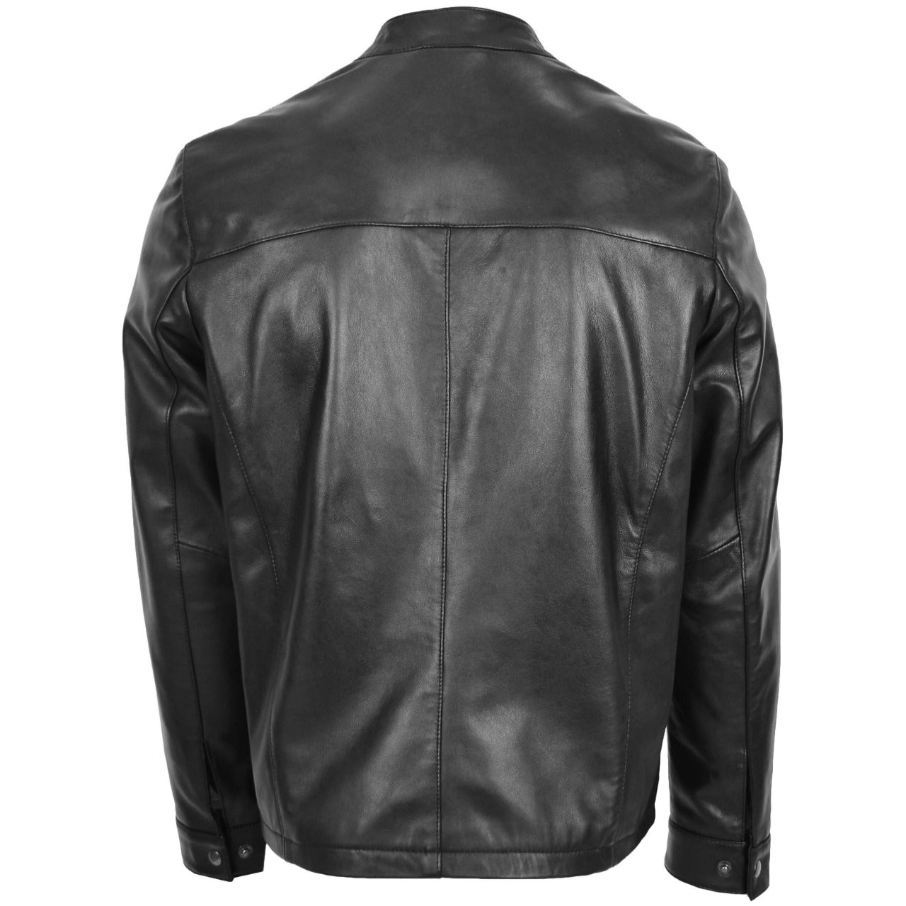 Black Sheepskin Real Leather Jacket Men