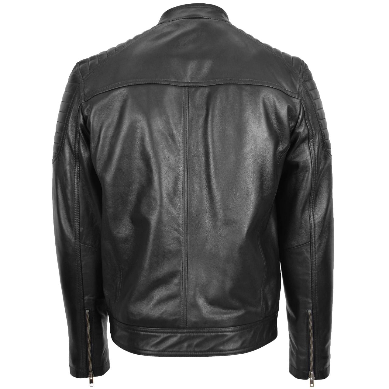 Black Sheepskin Real Leather Jacket Men