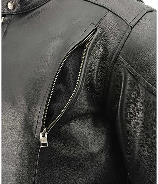 Leather Men's Side Lace Vented Black Leather