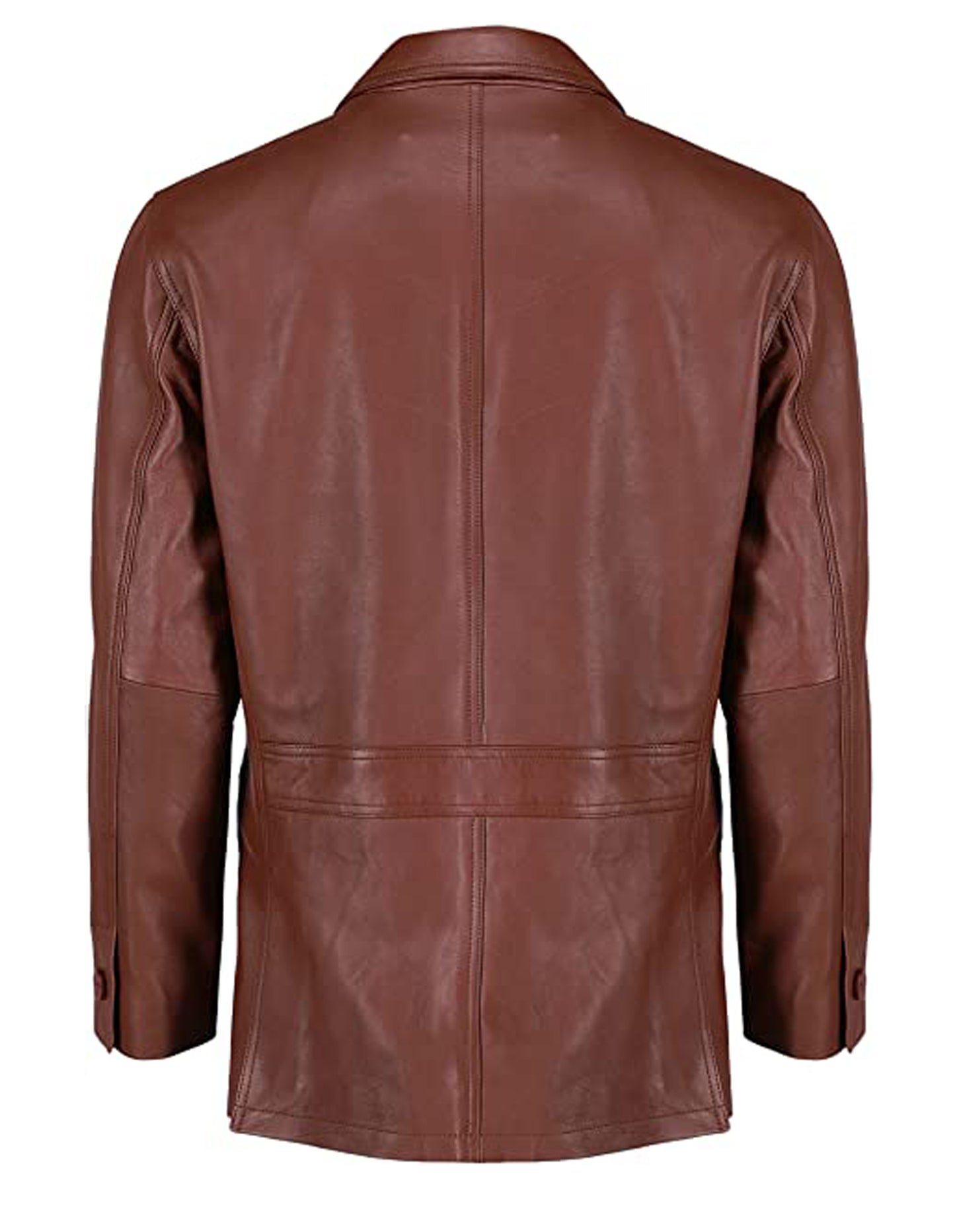 Maroon Wax Leather Blazer For Men