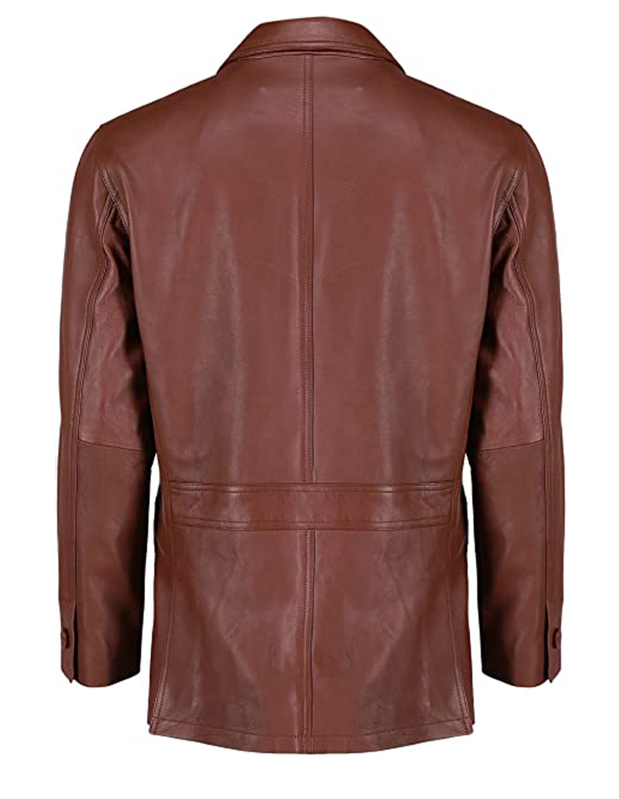 Maroon Wax Leather Blazer For Men