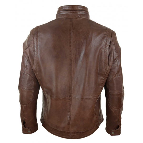 High street Brown Men Faux Leather Jacket