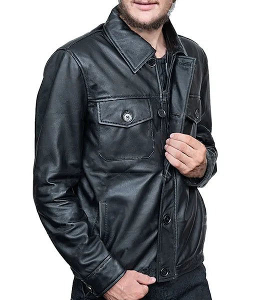 Detective Mike Lowrey Bad Boys For Life Black  Genuine Leather  Jacket