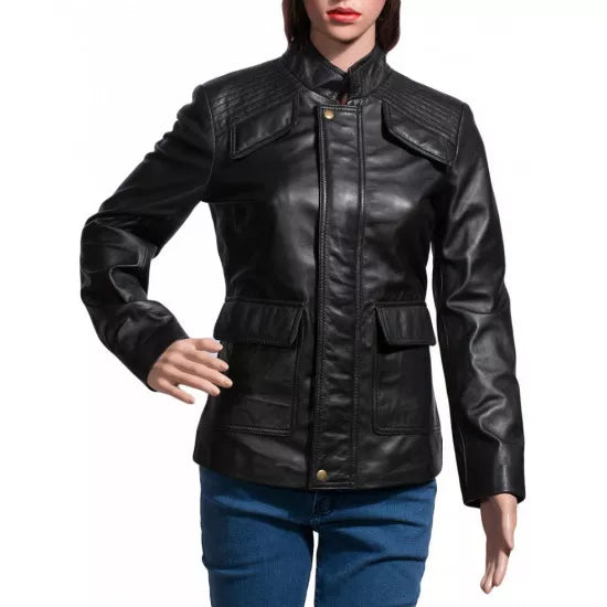 Women Jackets Shailene Woodley Divergent Dauntless Black Genuine Leather Jacket