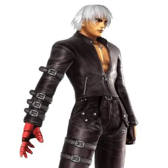 Gaming Jackets K Dash King of Fighters 99 KOF Black Real Leather Jacket