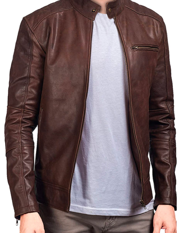 Mark Wahlberg Uncharted Brown Leather Jacket