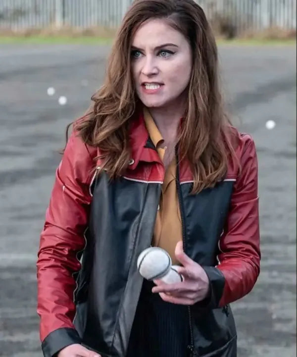 Ms De Brún Derry Girls Black and Red Real Leather Jacket