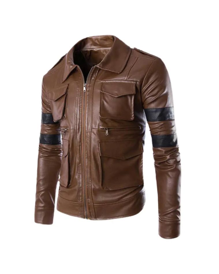 Gaming Jackets Leon Kennedy Resident Evill 5 PU Leather  Jacket