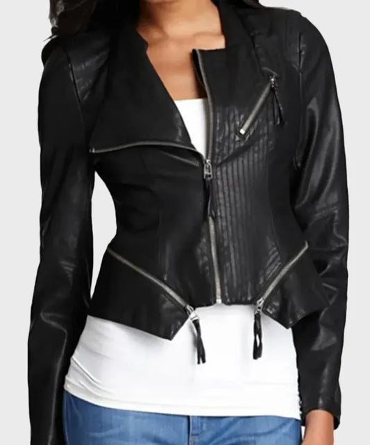 Women Jackets Brooklyn Nine-Nine S01 E01 Stephanie Beatriz Black Real Leather Jacket