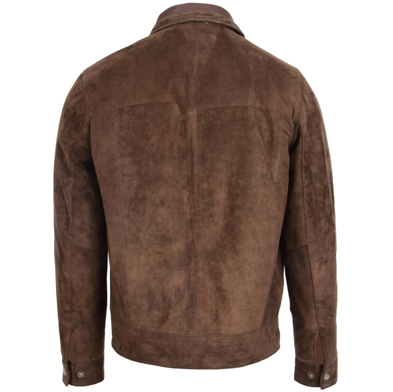 Dark Brown Suede Leather Jacket Men