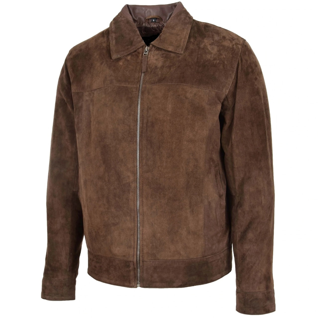 Dark Brown Suede Leather Jacket Men